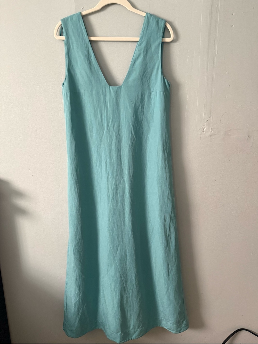 COS Linen V-Neck Midi Dress